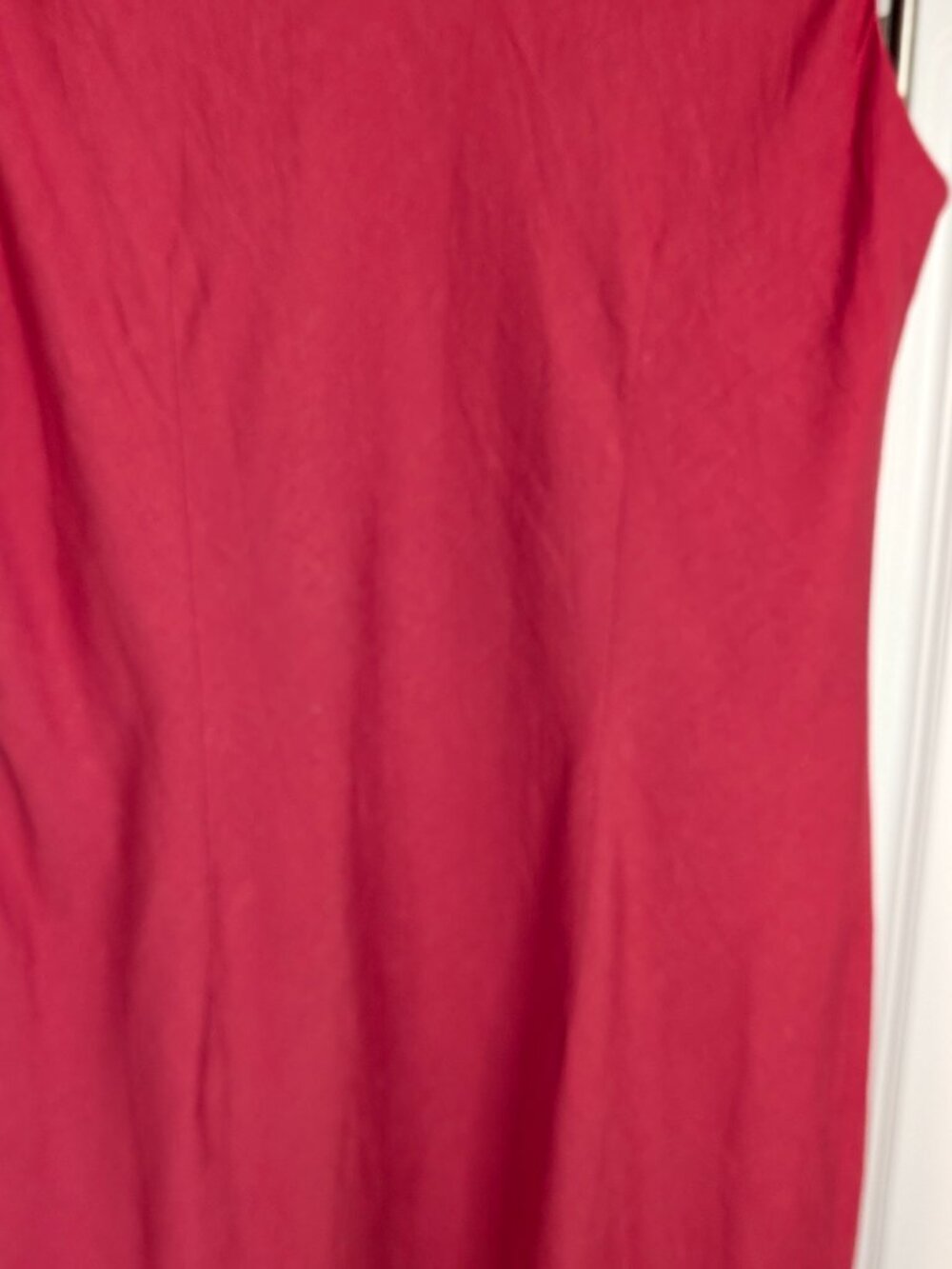 Adrianna Papell Y2K Linen Blend Maxi Dress Red 14 Cutwork Floral Romantic EUC ❤️ - Picture 6 of 13